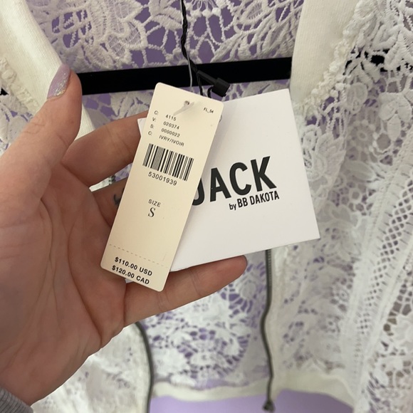 Jack by BB Dakota zip up crocheted jacket size small - Picture 2 of 5